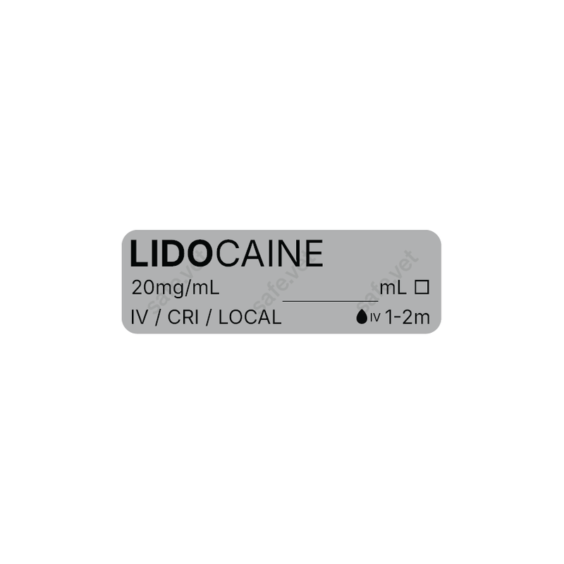Veterinary Syringe Labels - Lidocaine