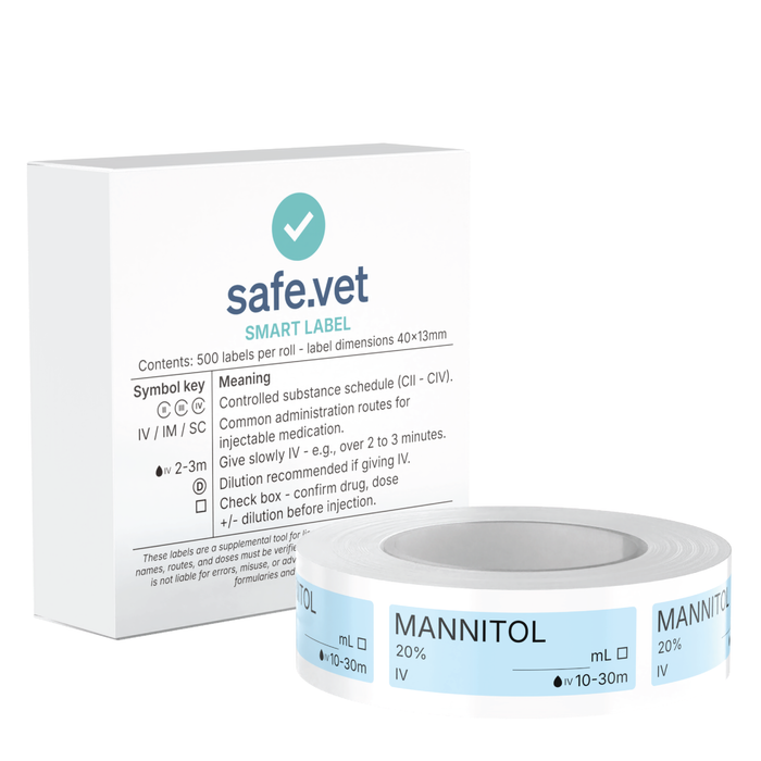 Veterinary Syringe Labels - Mannitol