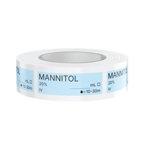 Mannitol Veterinary Syringe Labels – Color-Coded Roll of 500 | Medication Safety Labels for Vet Clinic, Hospital, ICU, Surgery & Anesthesia