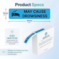 "May Cause Drowsiness" Dispensing Labels