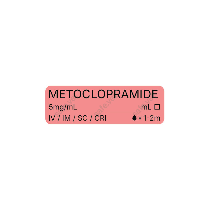 Veterinary Syringe Labels - Metoclopramide