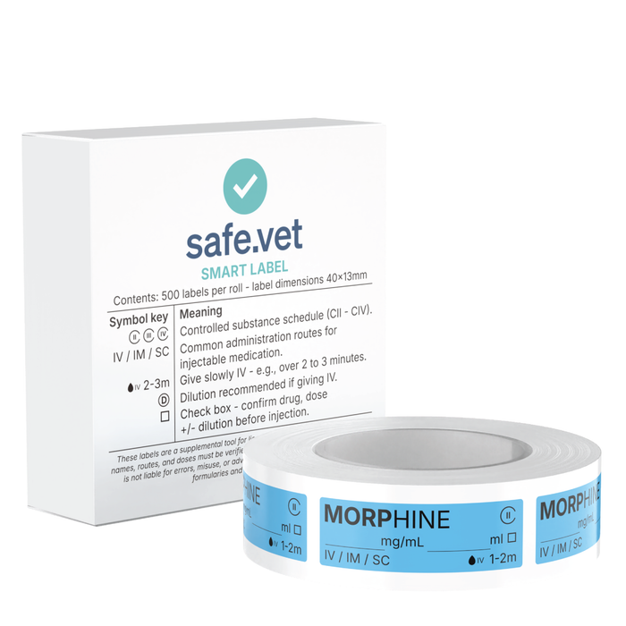 Veterinary Syringe Labels for Morphine