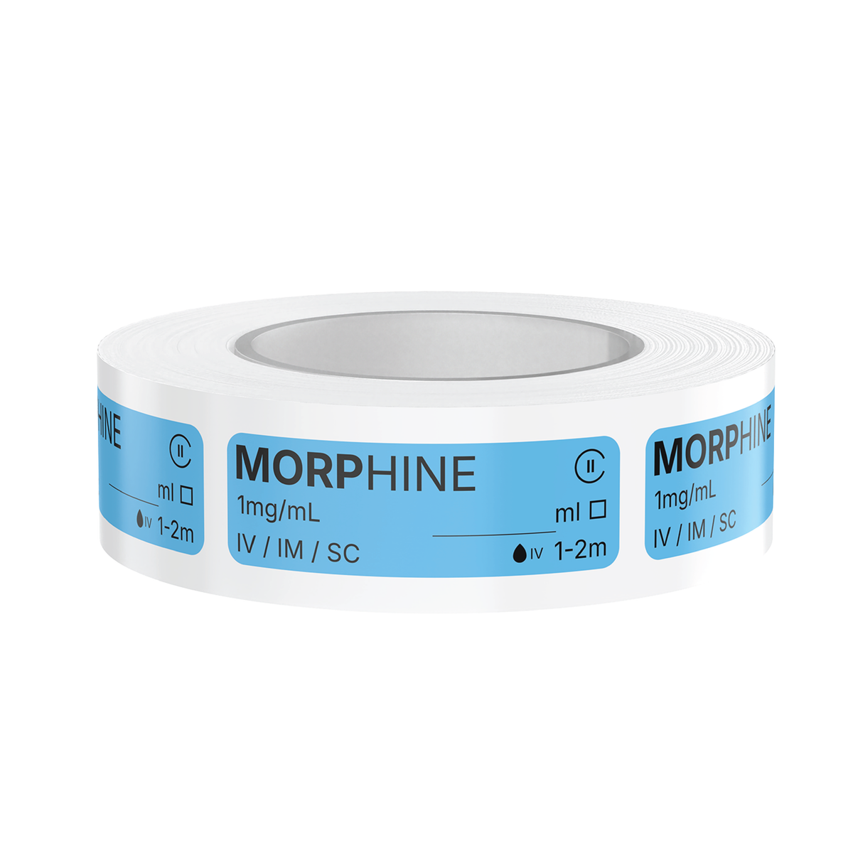 Morphine Veterinary Syringe Labels - 1mg/ml – Color-Coded Roll of 500 | Medication Safety Labels for Vet Clinic, Hospital, ICU, Surgery & Anesthesia (Copy)