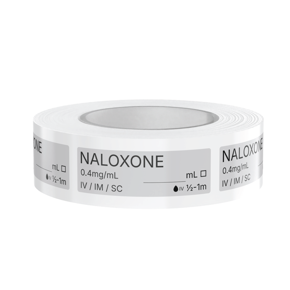 Naloxone Veterinary Syringe Labels – Color-Coded Roll of 500 | Medication Safety Labels for Vet Clinic, Hospital, ICU, Surgery & Anesthesia