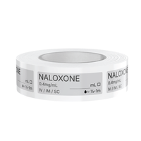Naloxone Veterinary Syringe Labels – Color-Coded Roll of 500 | Medication Safety Labels for Vet Clinic, Hospital, ICU, Surgery & Anesthesia