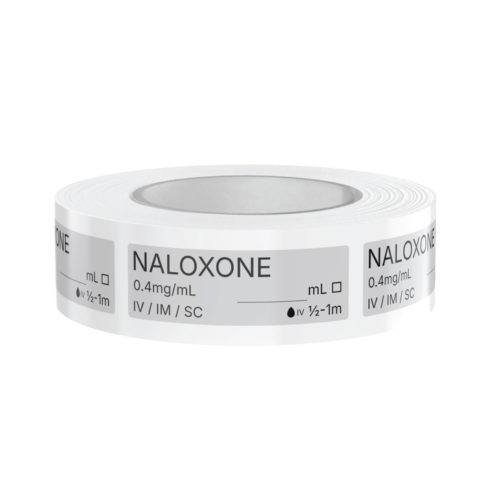 Naloxone Veterinary Syringe Labels – Color-Coded Roll of 500 | Medication Safety Labels for Vet Clinic, Hospital, ICU, Surgery & Anesthesia