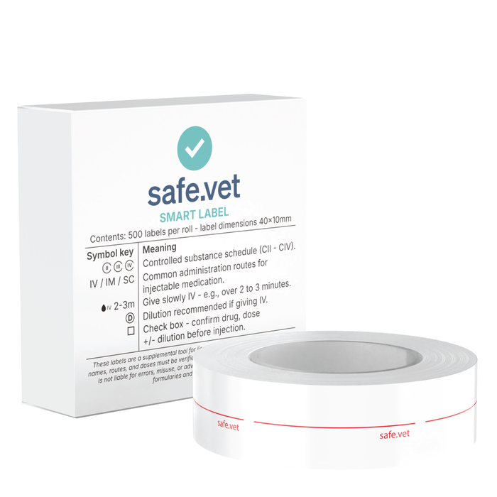 "Precision Dose" Transparent Syringe Label