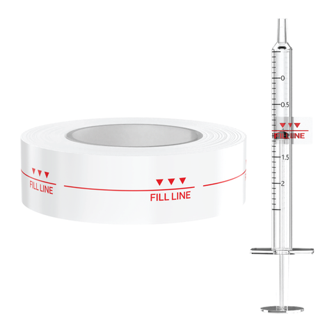 "Fill Line" Precision Dose Dispensing Labels