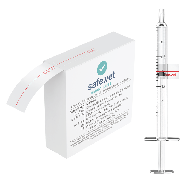 "Precision Dose" Veterinary Dispensing Labels – Pharmacy Instruction Stickers Roll of 500 | Vet Prescription Reminder Labels for Client Medications & Safety