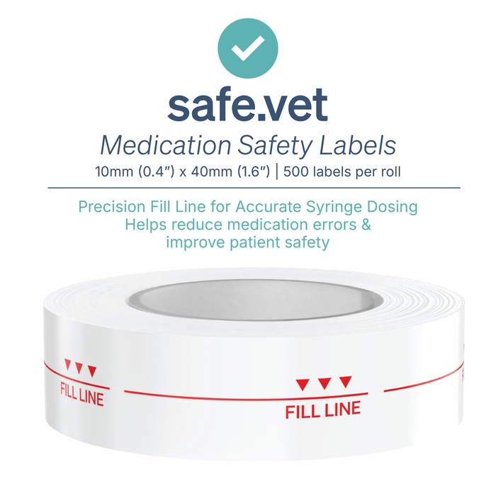 "Precision Dose" Veterinary Dispensing Labels – Pharmacy Instruction Stickers Roll of 500 | Vet Prescription Reminder Labels for Client Medications & Safety