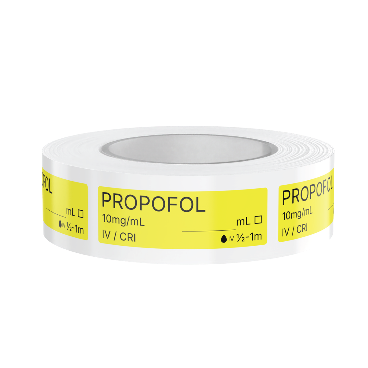 Propofol Veterinary Syringe Labels – Color-Coded Roll of 500 | Medication Safety Labels for Vet Clinic, Hospital, ICU, Surgery & Anesthesia