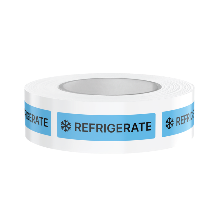 "Refrigerate" Veterinary Dispensing Labels – Pharmacy Instruction Stickers Roll of 500 | Vet Prescription Reminder Labels for Client Medications & Safety