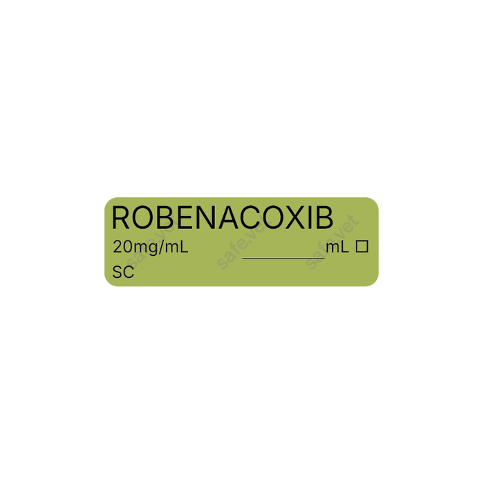 Veterinary Syringe Labels - Robenacoxib (Onsior)