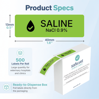Saline / NaCl 0.9% Syringe Labels (Verified)