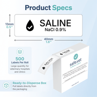 Saline / NaCl 0.9% Syringe Labels (Verified)