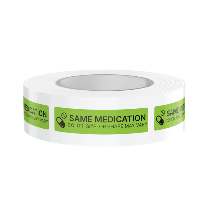 "Same Medication" Veterinary Dispensing Labels – Pharmacy Instruction Stickers Roll of 500 | Vet Prescription Reminder Labels for Client Medications & Safety