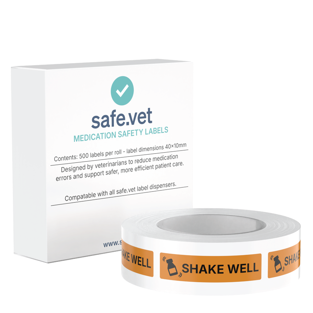 "Shake Well" Veterinary Dispensing Labels – Pharmacy Instruction Stickers Roll of 500 | Vet Prescription Reminder Labels for Client Medications & Safety (Copy) (Copy)