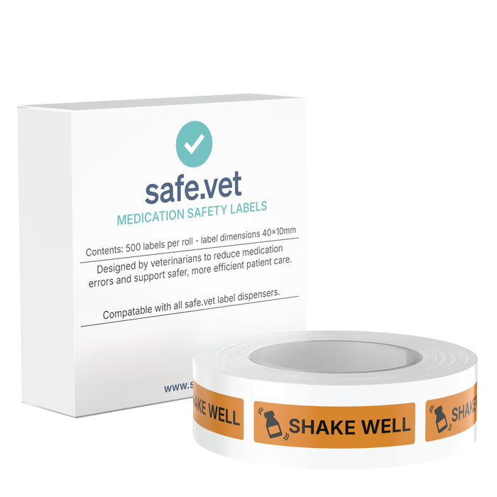 "Shake Well" Veterinary Dispensing Labels – Pharmacy Instruction Stickers Roll of 500 | Vet Prescription Reminder Labels for Client Medications & Safety (Copy) (Copy)