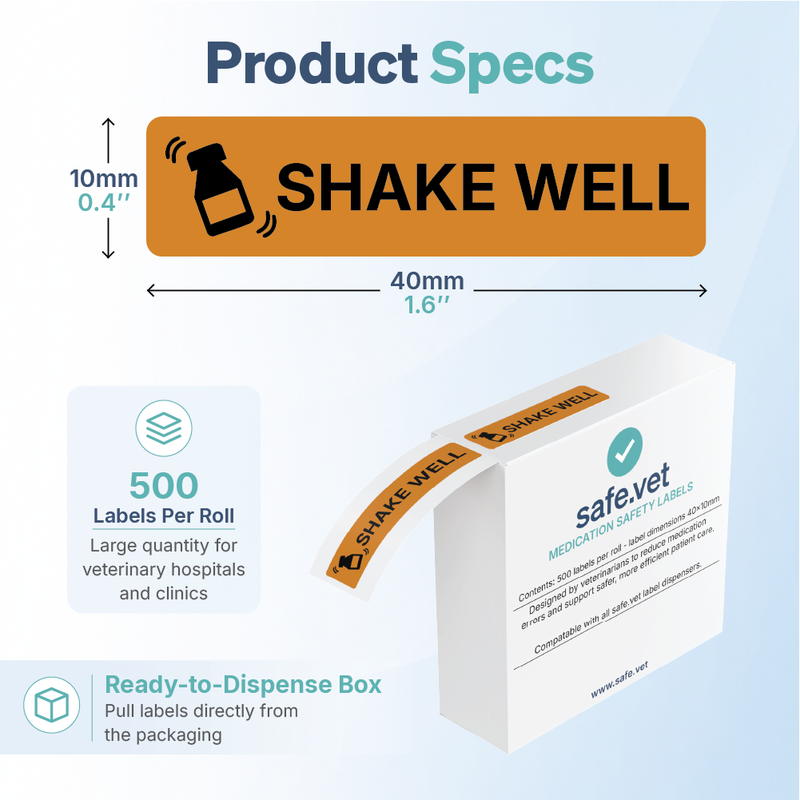 “Shake Well” Veterinary Dispensing Labels | Pharmacy Prescription ...