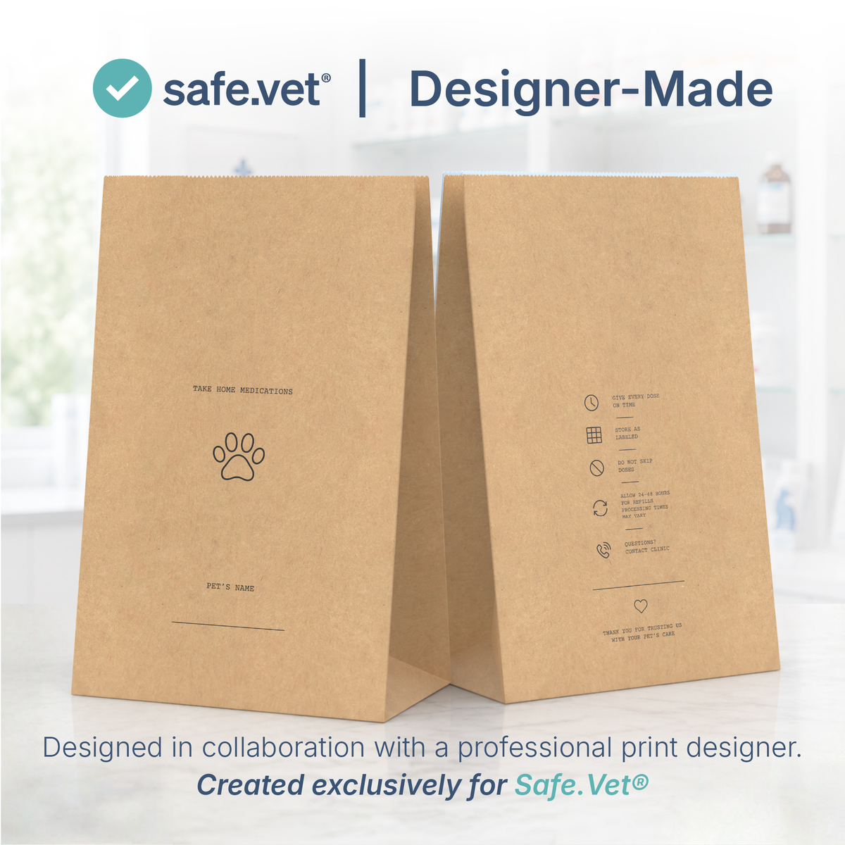 Safe.Vet "Take Home Medications" veterinary pharmacy prescription bag, Large size — image 2
