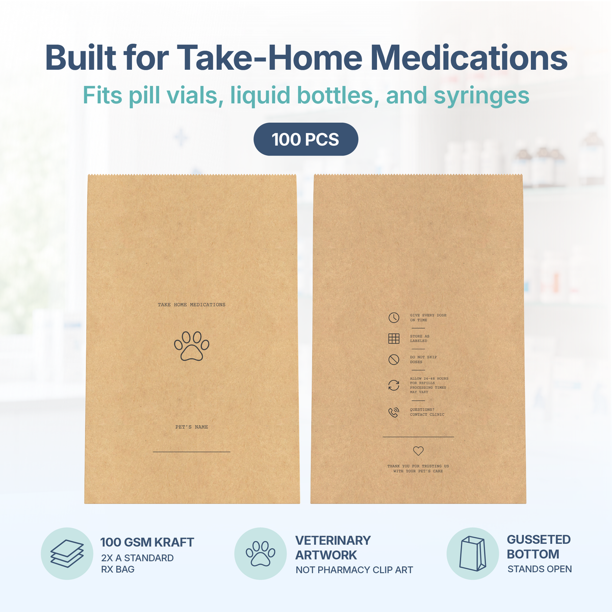 Safe.Vet "Take Home Medications" veterinary pharmacy prescription bag, Large size — image 5