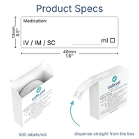 Universal Veterinary Syringe Labels - Write-On Medication Safety Labels with Route, Volume & Checkbox Fields | Roll of 500 for Vet Clinics, ICU, Surgery & Anesthesia
