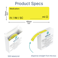 Universal Veterinary Syringe Labels - Write-On Medication Safety Labels with Route, Volume & Checkbox Fields | Roll of 500 for Vet Clinics, ICU, Surgery & Anesthesia