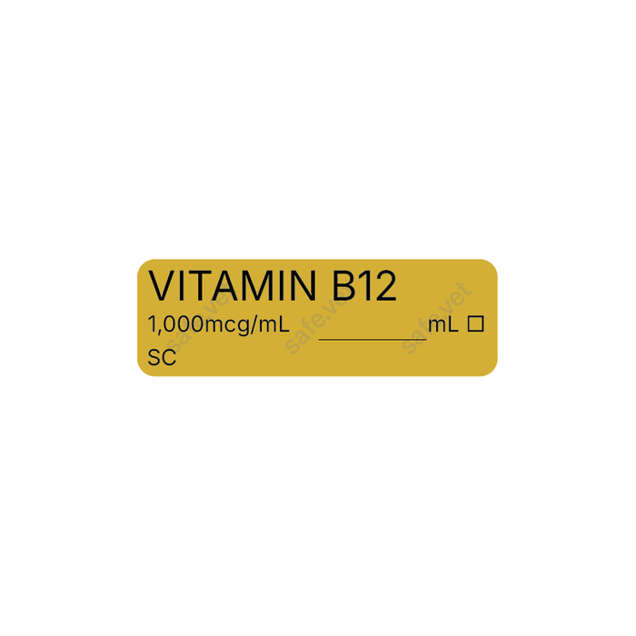 Veterinary Syringe Labels - Vitamin B12