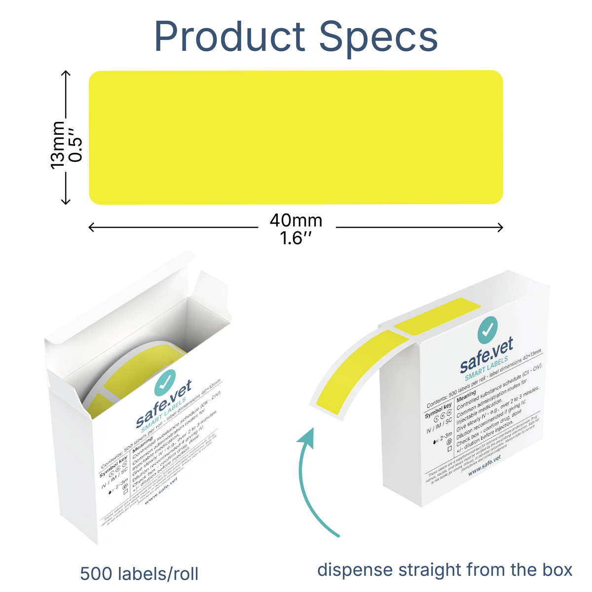 Blank Veterinary Syringe Labels — Write-On Colored Labels for Custom Drug Identification